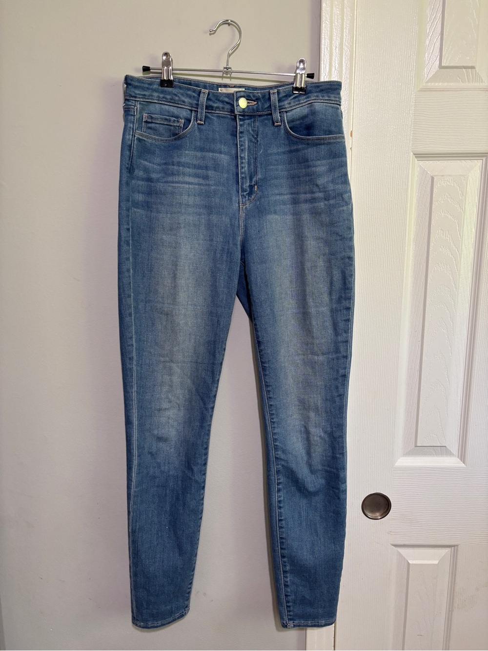 L’agence Medium Wash Monique Ultra High Rise Skinny Straight Leg 28 6